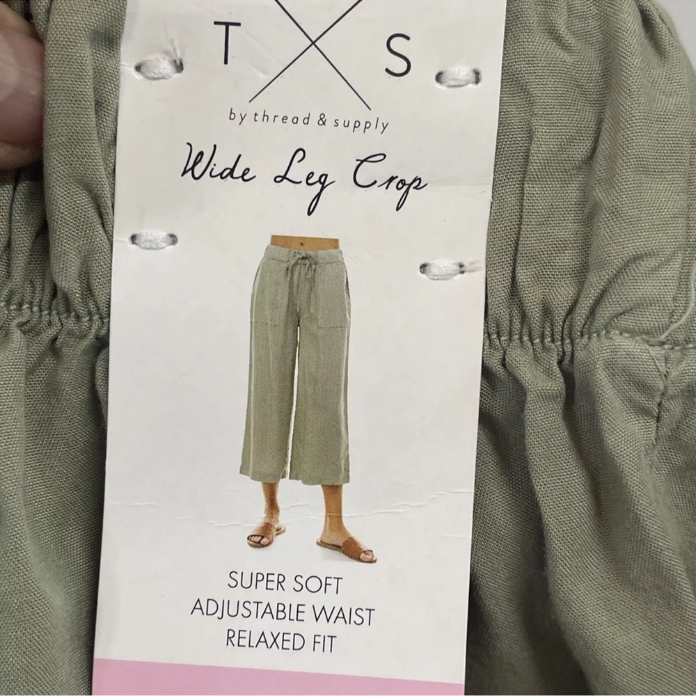 T&S Thread & Supply Women's Super Soft Relaxed Fit Wide Leg Crop Pants Small New